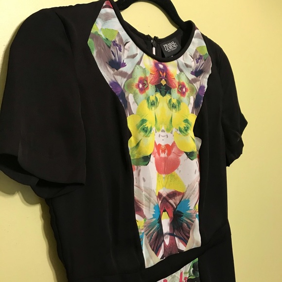 Prabal Gurung Black Floral Dress Sz 6 - Picture 6 of 11